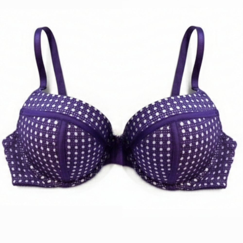 Victoria’s Secret Caged Strappy Bombshell Bra - Purple with Nude Accents/32D